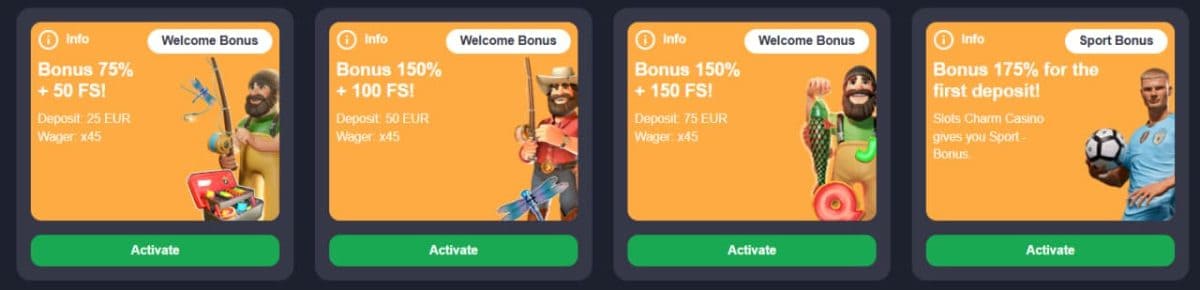 Slots Charm Bonus 2026 — 450% Welcome & No-Deposit UK image 2